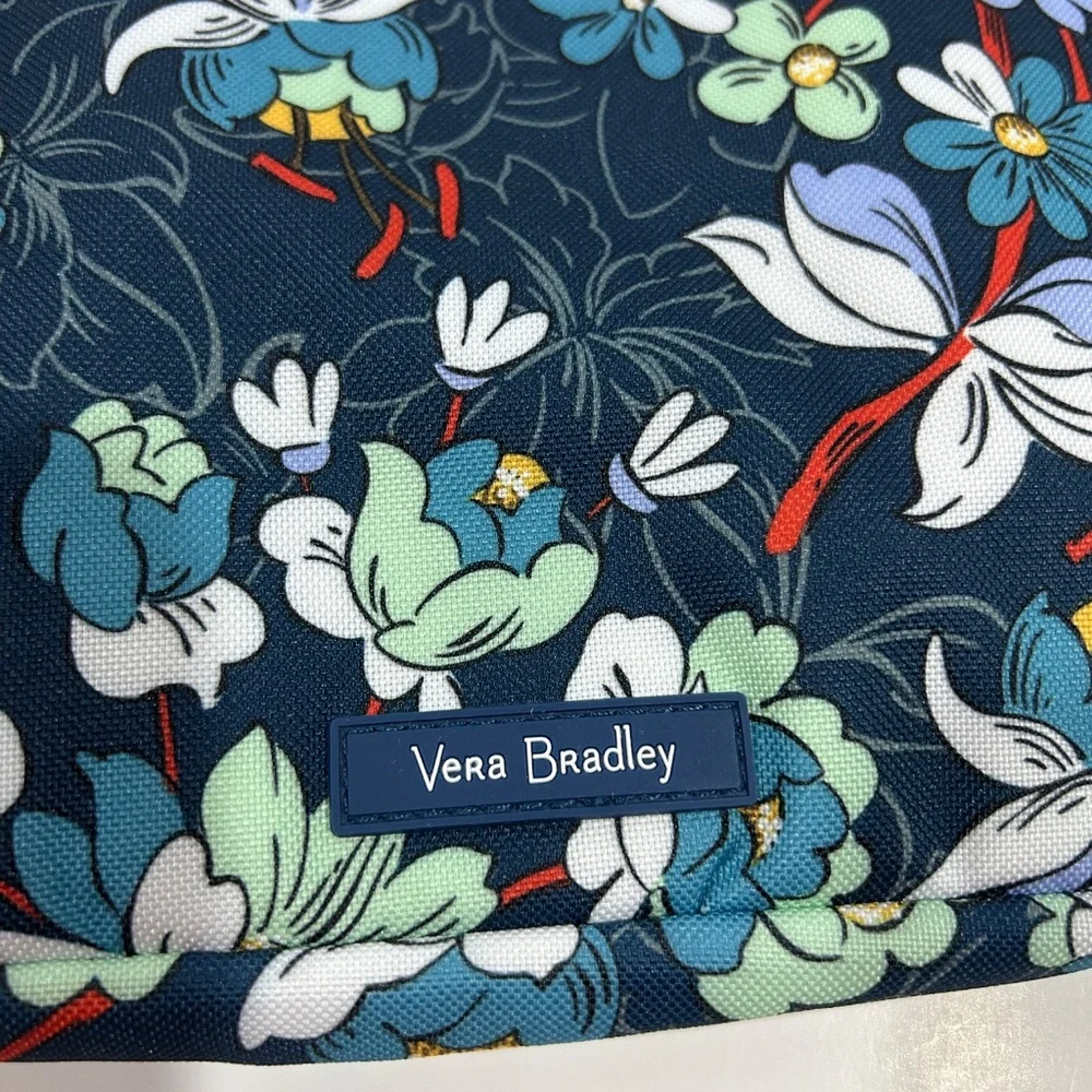 Vera Bradley Wipes Wristlet Pouch-Bag FLORAL BURST Blue Navy Diaper-Changing NEW